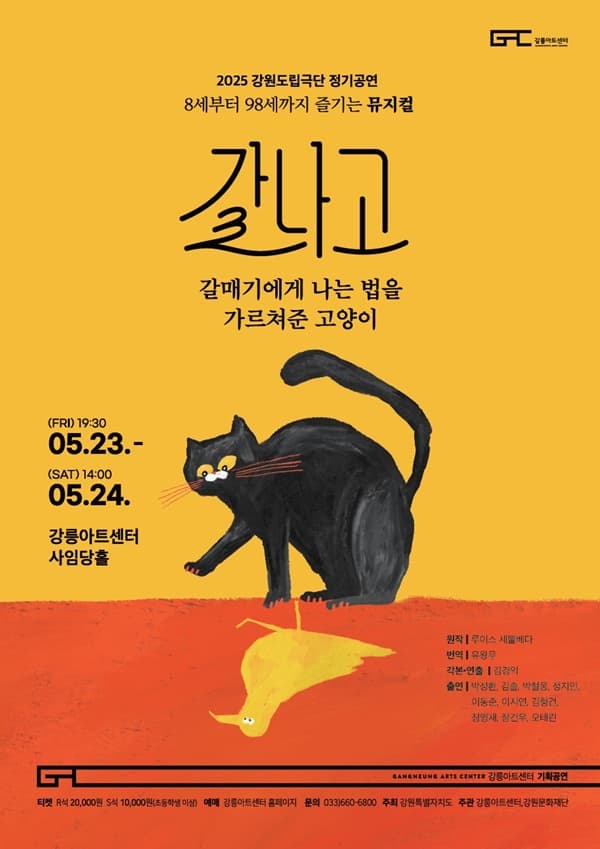 갈나고: 갈매기에게 나는 법을 가르쳐준 고양이 [강릉] 공연 포스터