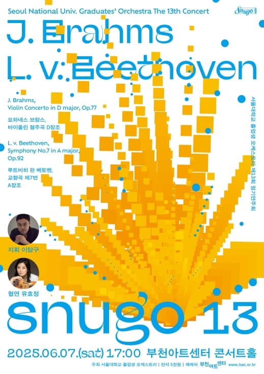 제13회 서울대학교 졸업생 오케스트라 정기연주회 공연 포스터