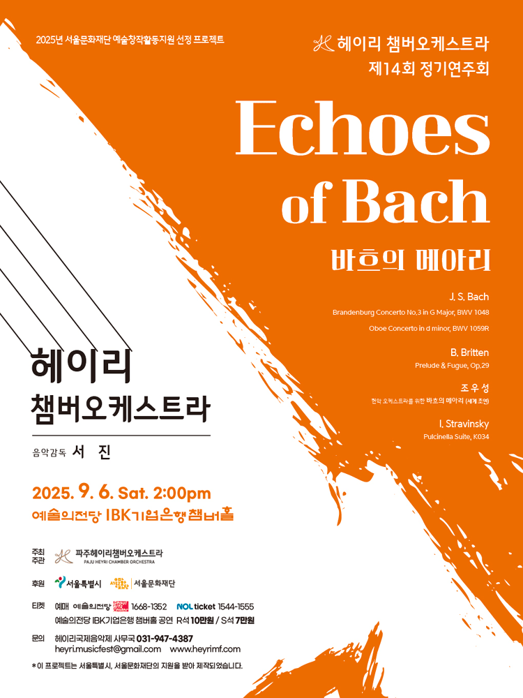 제14회 헤이리 챔버 오케스트라 정기연주회 공연 포스터